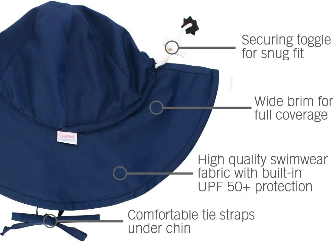 RuffleButts® Baby/Toddler Girls Baby/Toddler Sun Hat with UPF 50  Sun Protection and Floppy Wide Brim