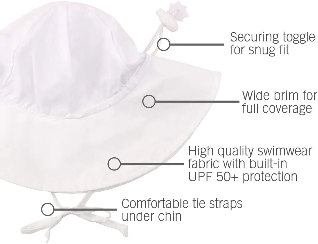 RuffleButts® Baby/Toddler Girls Baby/Toddler Sun Hat with UPF 50  Sun Protection and Floppy Wide Brim