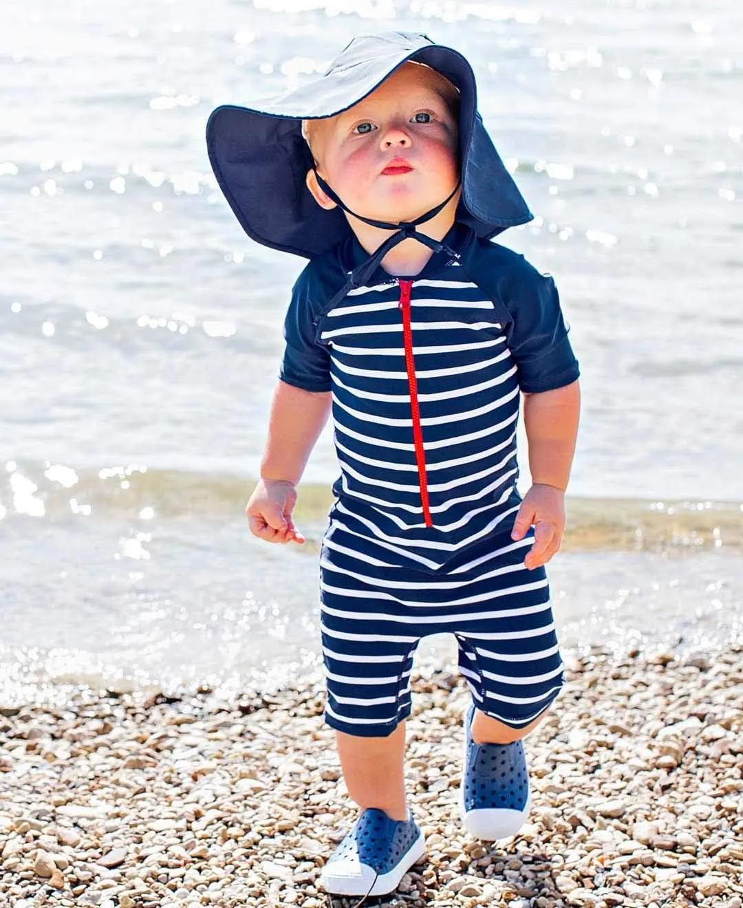 RuffleButts® Baby/Toddler Girls Baby/Toddler Sun Hat with UPF 50  Sun Protection and Floppy Wide Brim