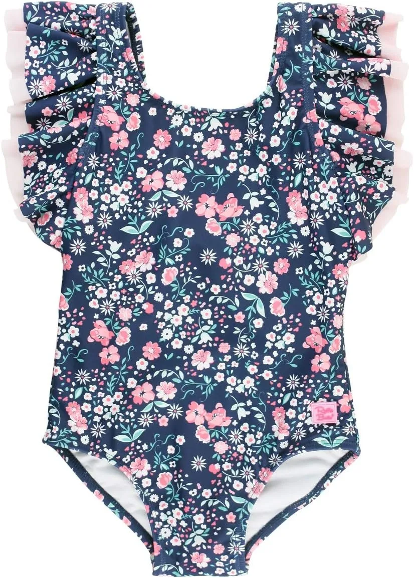 RuffleButts® Baby/Toddler Girls Ruffle Strap One Piece Swimsuit w/UPF 50  Sun Protection