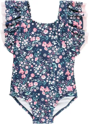 RuffleButts® Baby/Toddler Girls Ruffle Strap One Piece Swimsuit w/UPF 50  Sun Protection