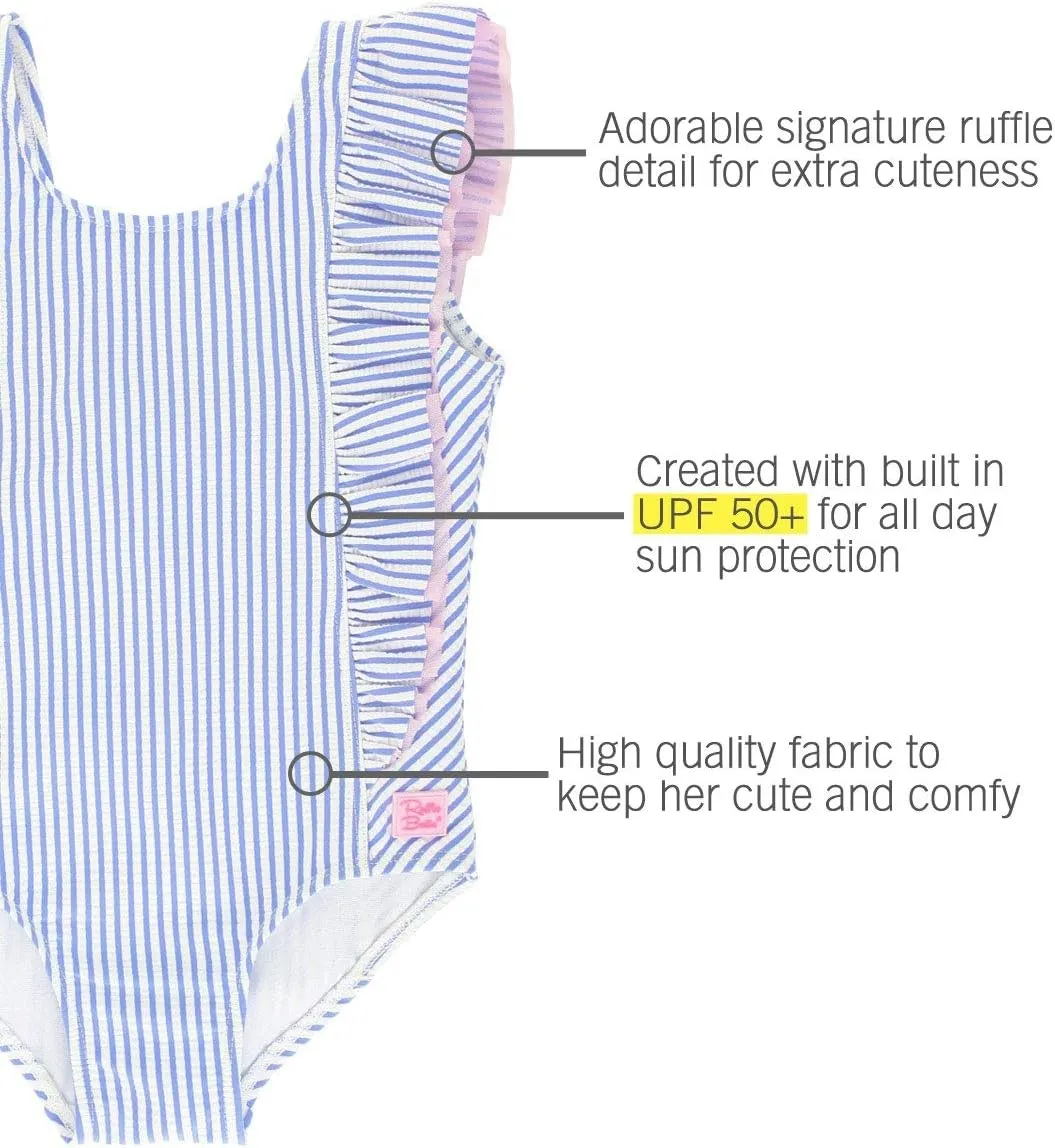 RuffleButts® Baby/Toddler Girls Ruffle Strap One Piece Swimsuit w/UPF 50  Sun Protection