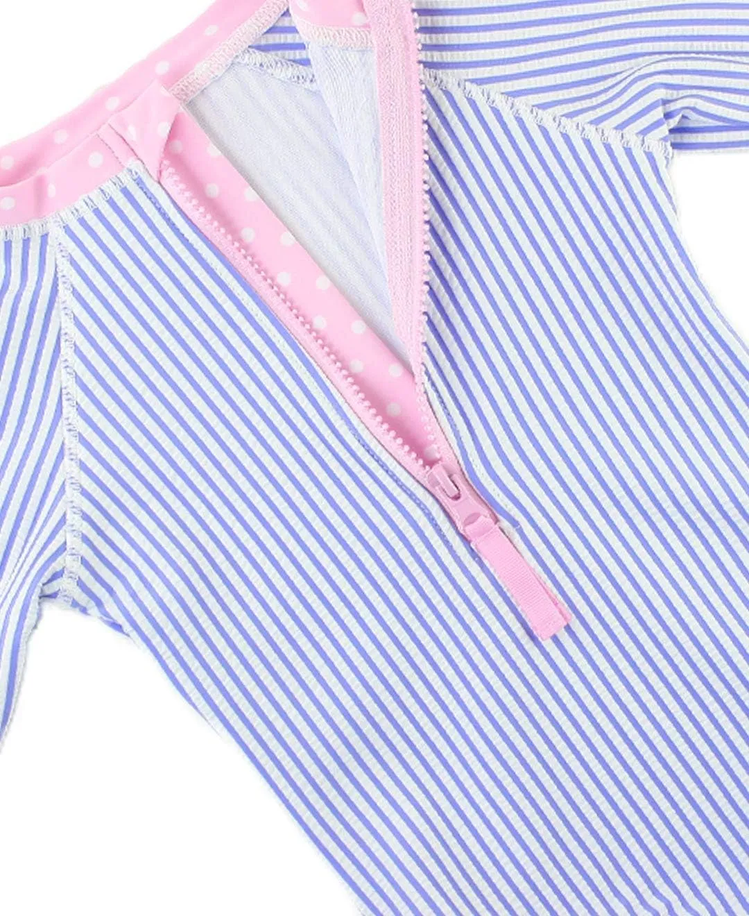 RuffleButts® Girls One Piece Rash Guard Baby Swimsuit UPF 50  Sun Protection
