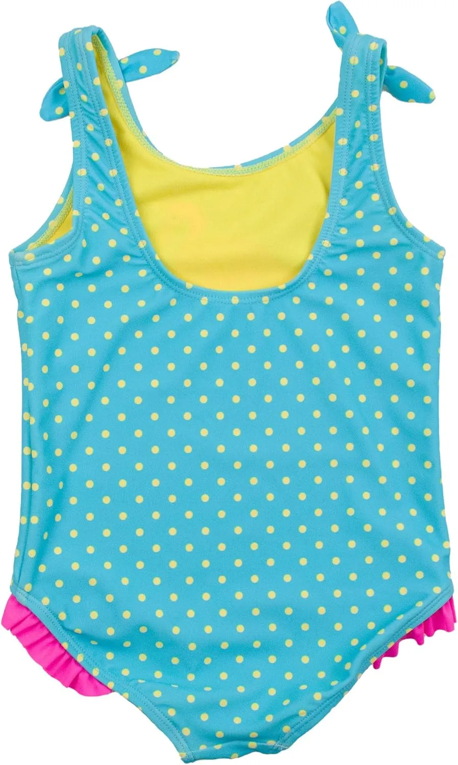 RuffleButts Girls UPF50  Sun Protection Tie Shoulder/Cross Back One Piece Swimsuit