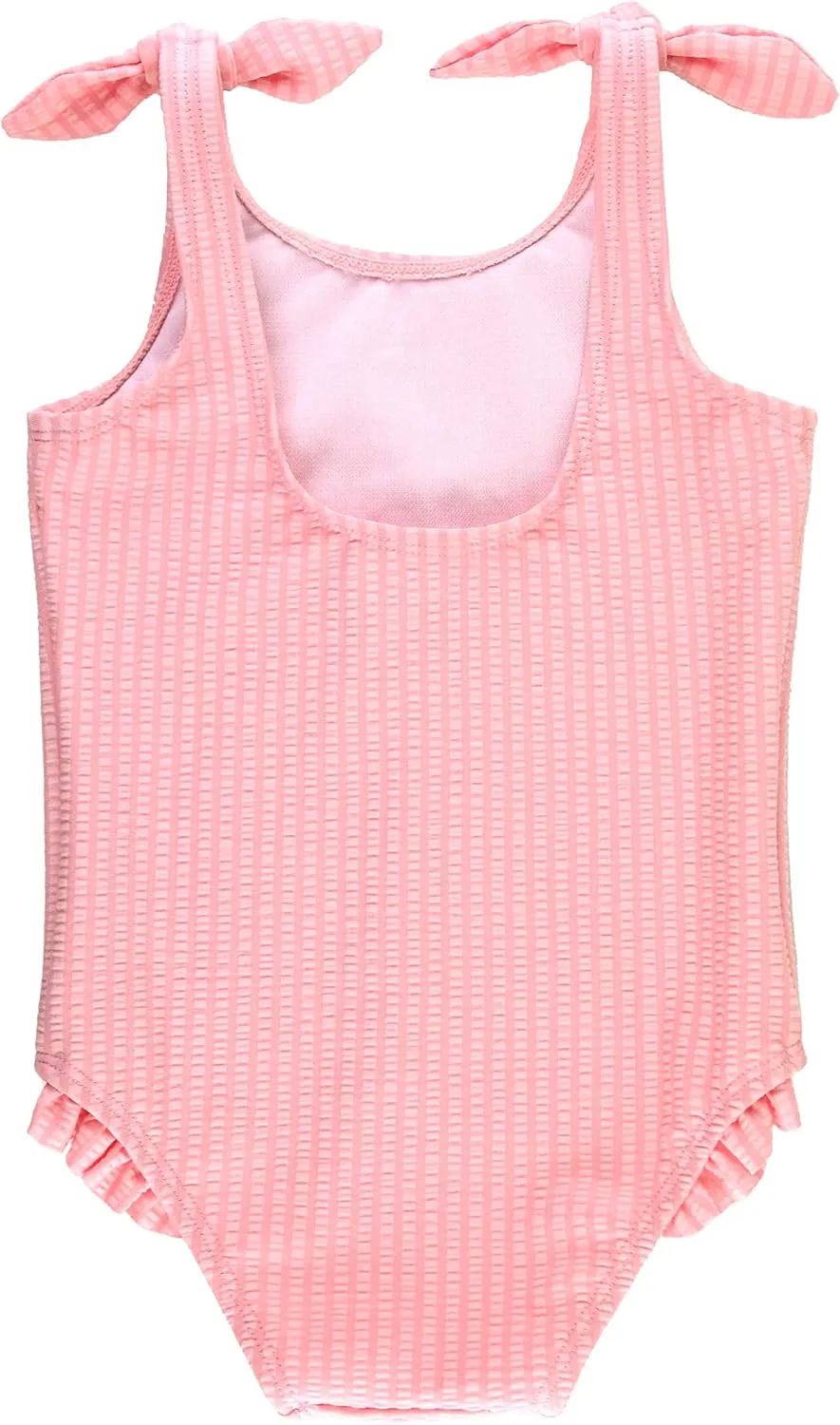 RuffleButts Girls UPF50  Sun Protection Tie Shoulder/Cross Back One Piece Swimsuit