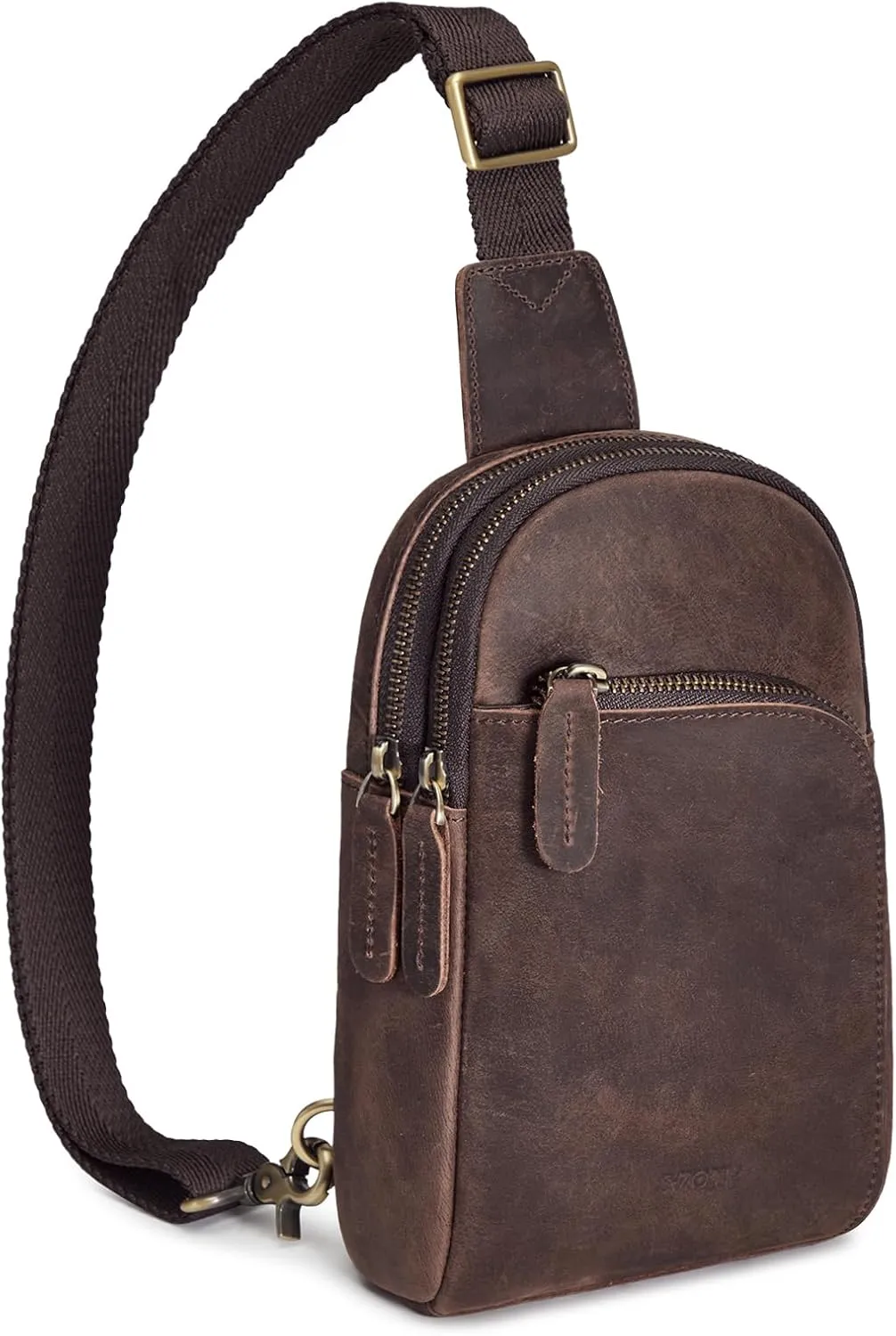 S-ZONE Genuine Leather RFID Blocking Small Sling Bag Women Crossbody Fanny Packs