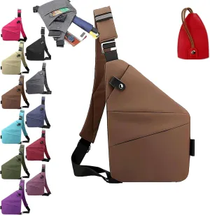 Safecarry Anti-Theft Travel Bag,Slim Sling Bag Anti Theft Cross Body Travel Bag Multi Pocket for Men Women