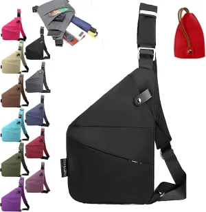 Safecarry Anti-Theft Travel Bag,Slim Sling Bag Anti Theft Cross Body Travel Bag Multi Pocket for Men Women
