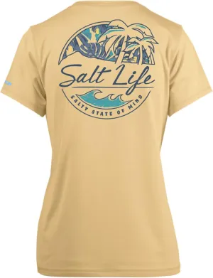Salt Life Women's Standard Shady Palms Short Sleeve Performance Shirt