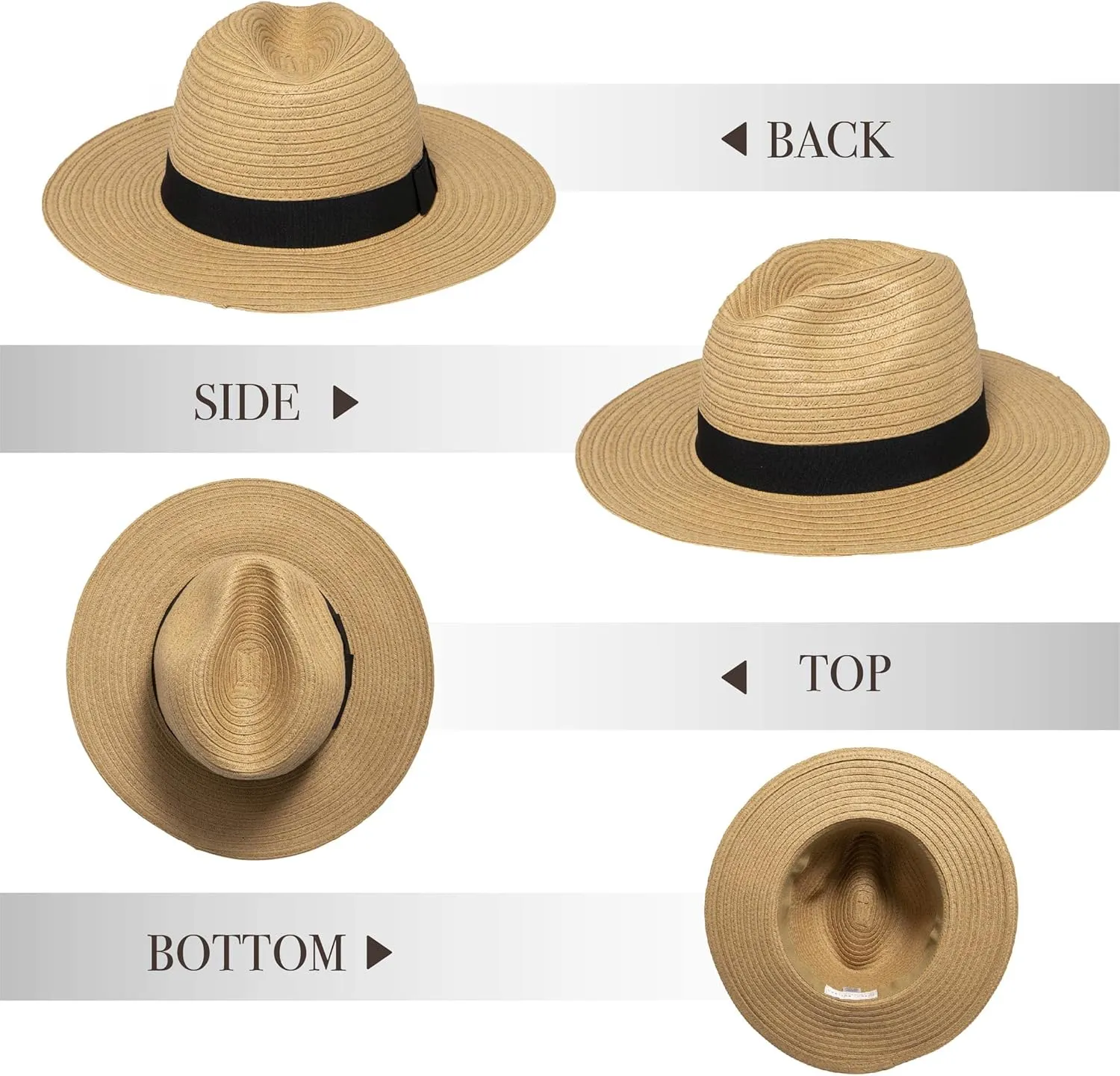 San Diego Hat Company Women's Paperbraid Fedora with Bow Band