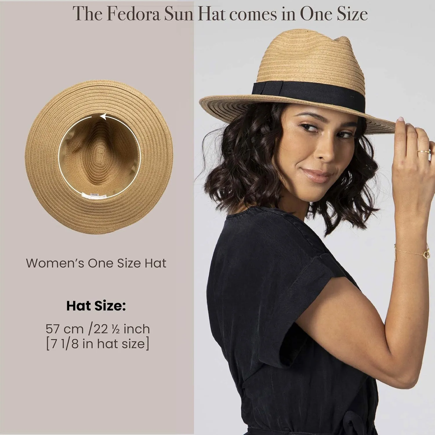 San Diego Hat Company Women's Paperbraid Fedora with Bow Band