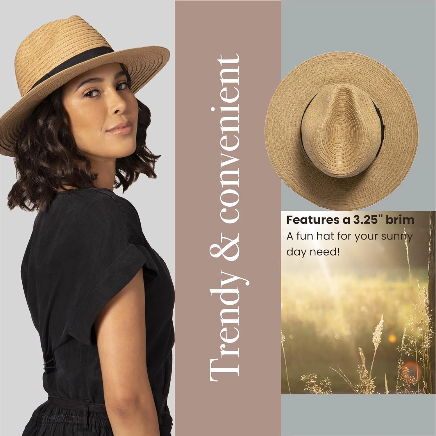 San Diego Hat Company Women's Paperbraid Fedora with Bow Band