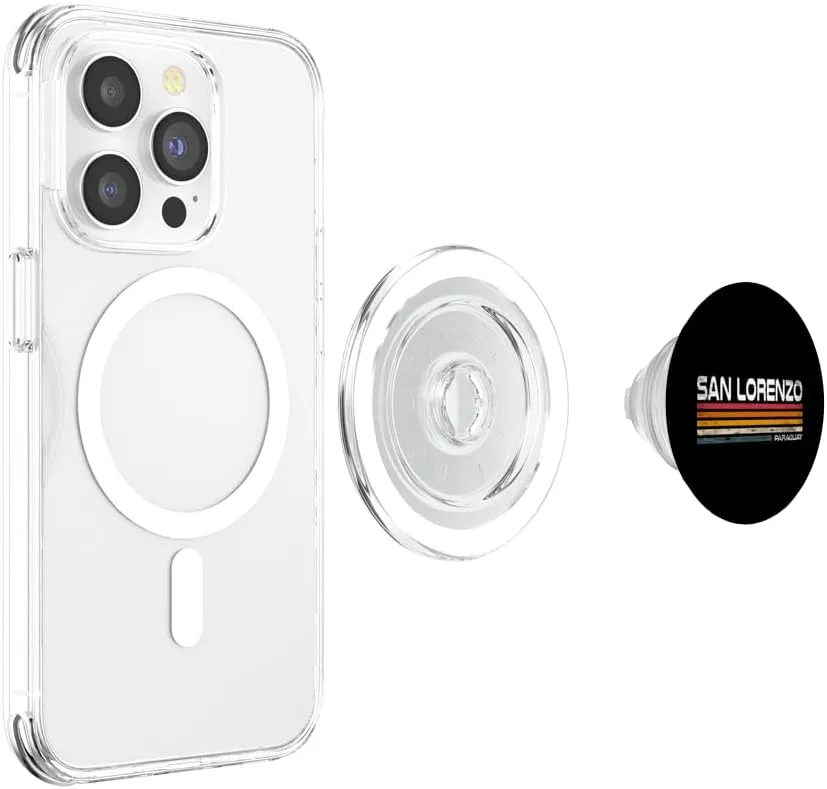 San Lorenzo Paraguay Retro Design Paraguayan City PopSockets PopGrip for MagSafe