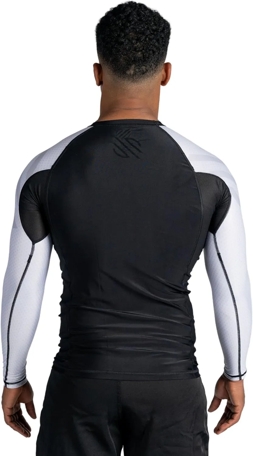 Sanabul Essential Long Sleeve Compression Training Rash Guard for MMA BJJ Wrestling Grappling and No Gi Jiu Jitsu rashguard