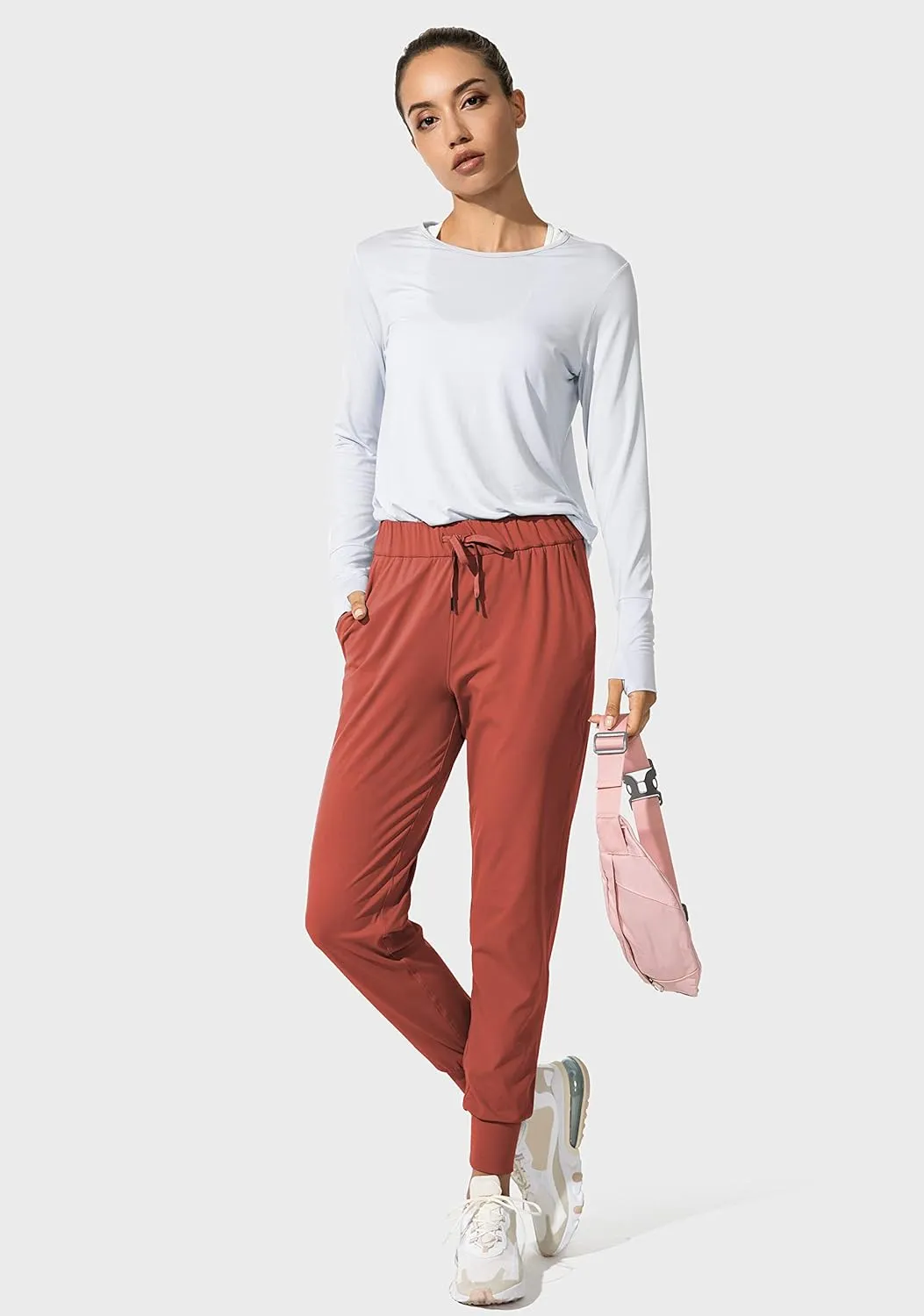 SANTINY Women's Joggers Pants Pockets Drawstring Running Sweatpants for Women Lounge Workout Jogging