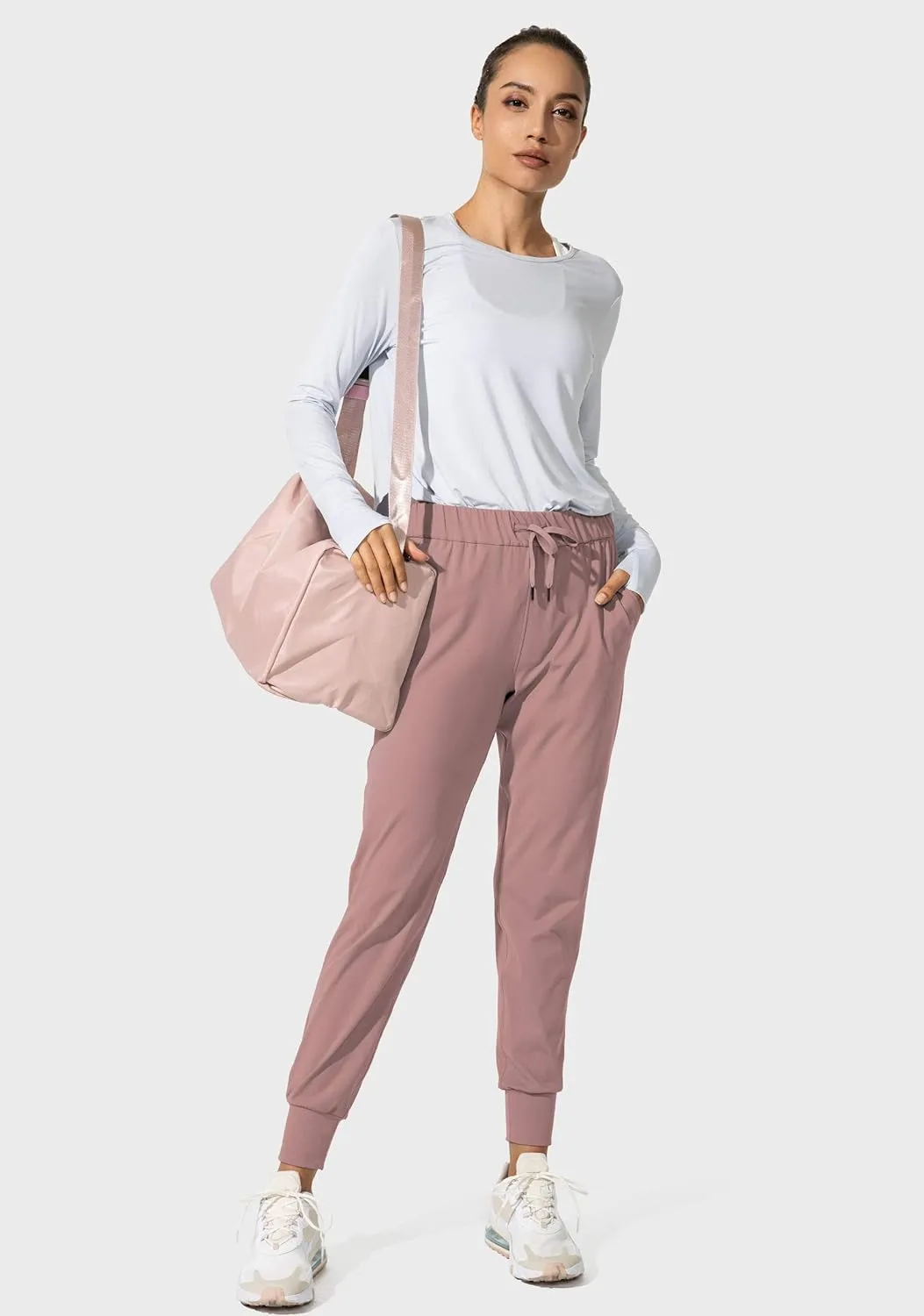 SANTINY Women's Joggers Pants Pockets Drawstring Running Sweatpants for Women Lounge Workout Jogging