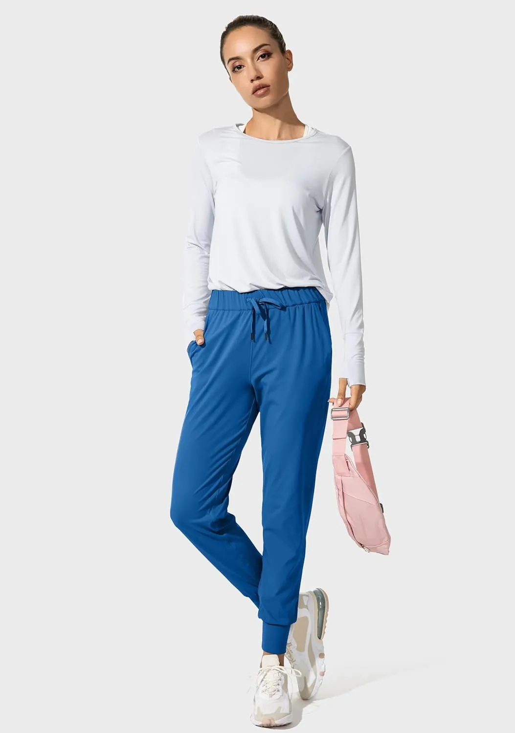 SANTINY Women's Joggers Pants Pockets Drawstring Running Sweatpants for Women Lounge Workout Jogging