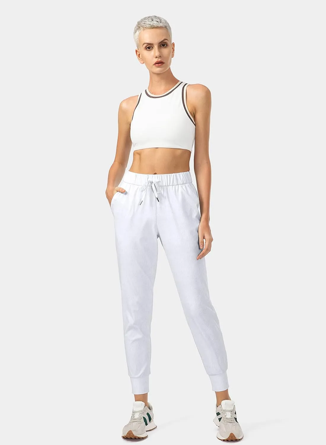 SANTINY Women's Joggers Pants Pockets Drawstring Running Sweatpants for Women Lounge Workout Jogging