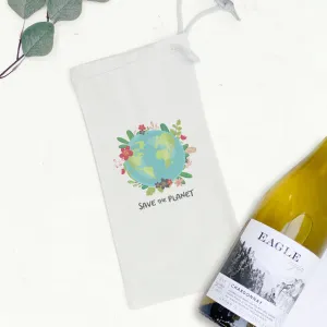 Save the Planet - Canvas Wine Bag