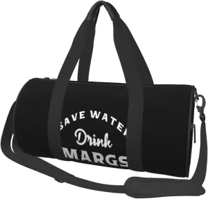 Save Water Drink Margs Duffel Bag Gym Bag Travel Sports Tote Large Foldable Beach Swim Yoga0