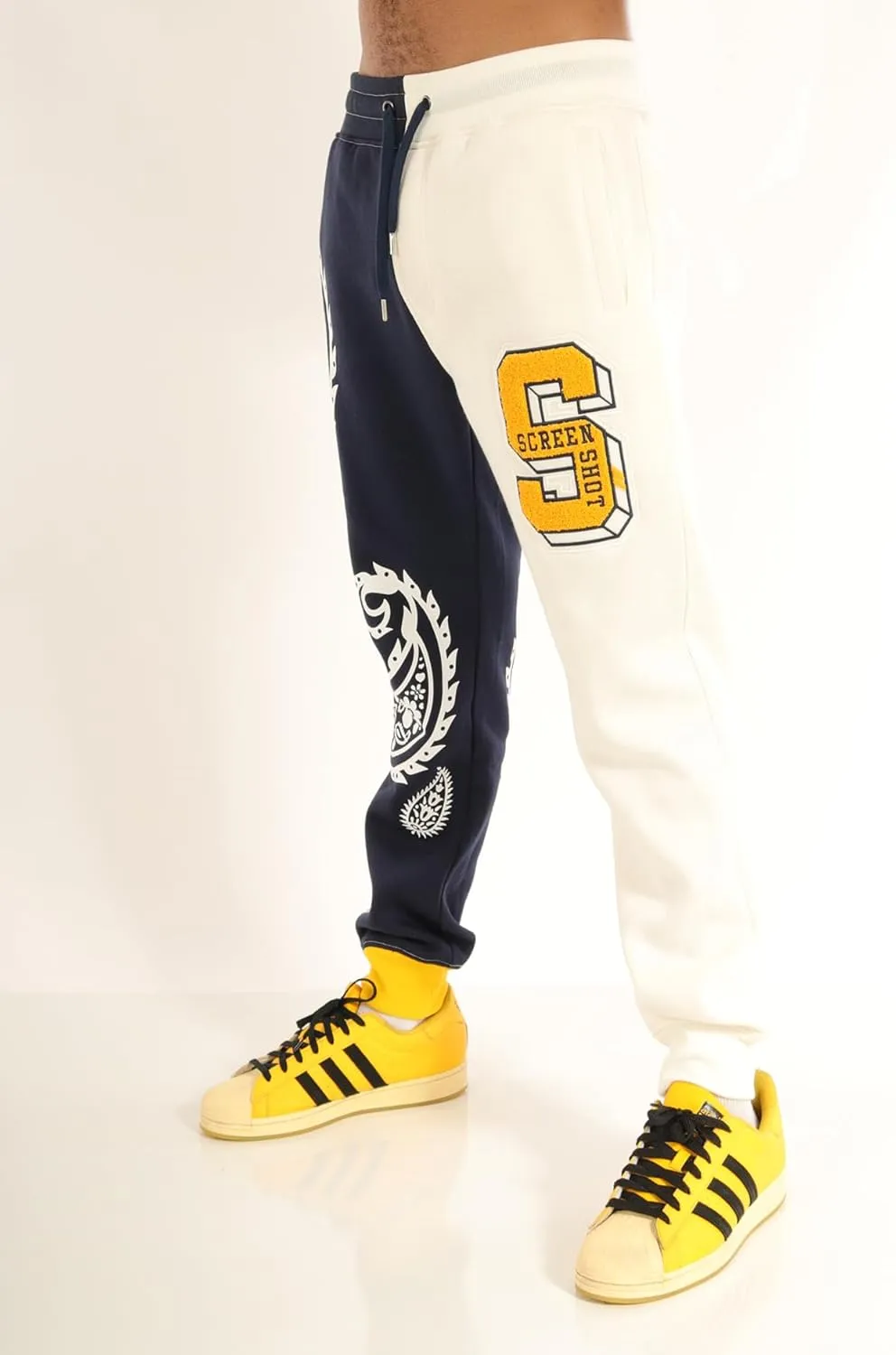 SCREENSHOT Fleece Pants 3202 Mens Streetwear Urban Fit Fleece Pants - Stacked Flare Sweatpants Ribbed Wasteband Drawstring