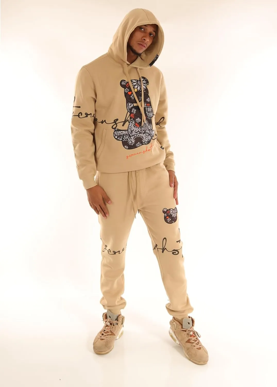 SCREENSHOT Mens Hip Hop Premium Classic Fit Urban Fleece Pants - Street Fashion Sweatpants Ribbed Wasteband with Drawstring