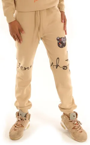 SCREENSHOT Mens Hip Hop Premium Classic Fit Urban Fleece Pants - Street Fashion Sweatpants Ribbed Wasteband with Drawstring