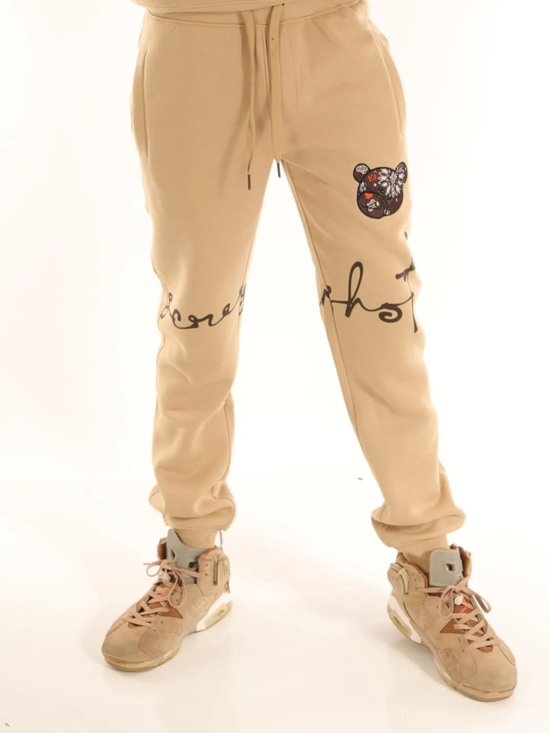SCREENSHOT Mens Hip Hop Premium Classic Fit Urban Fleece Pants - Street Fashion Sweatpants Ribbed Wasteband with Drawstring