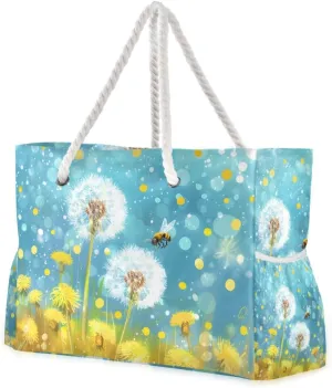 senya Large Beach Bags Totes Swim Canvas Tote Shoulder Bag Water Resistant Bags for Gym Travel Daily