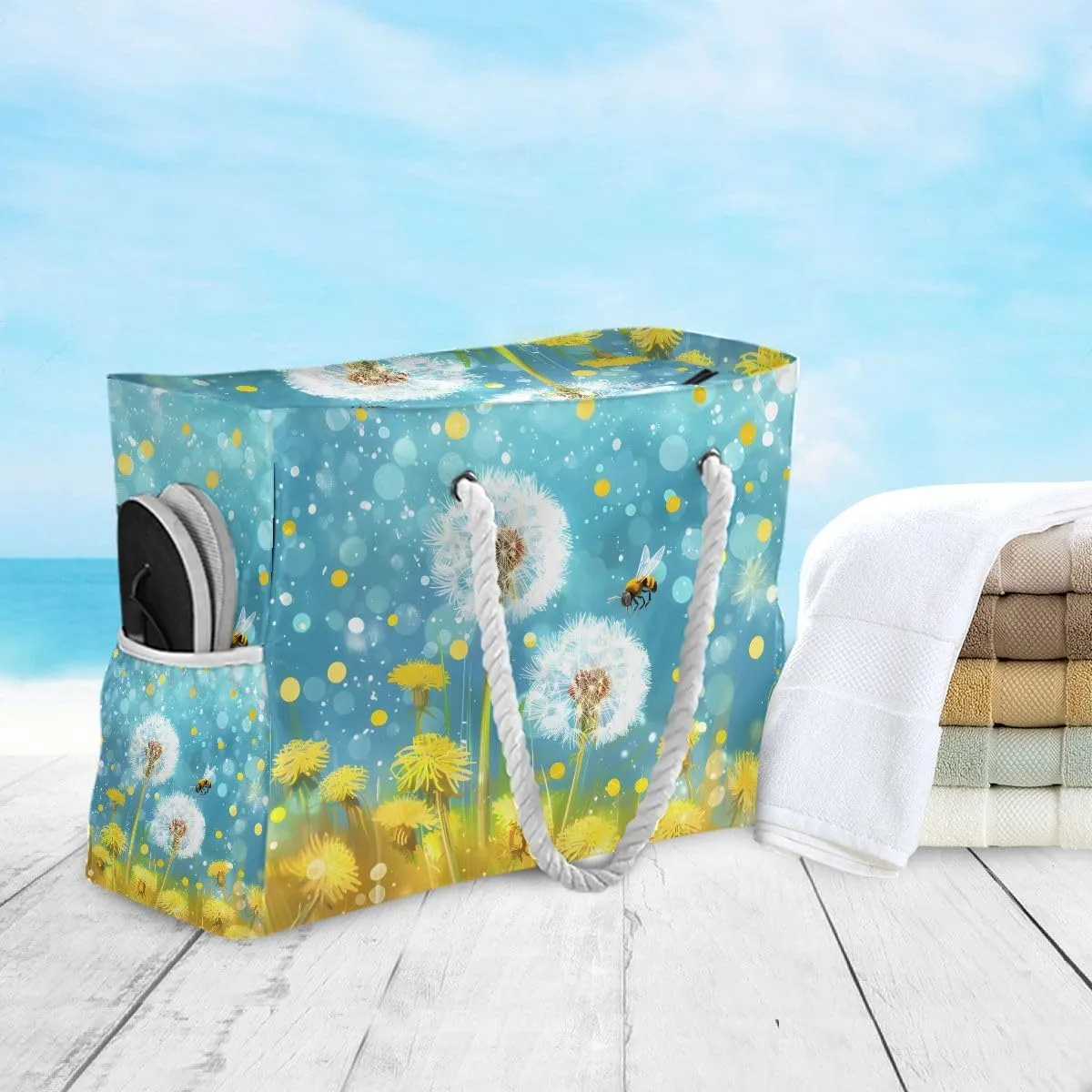 senya Large Beach Bags Totes Swim Canvas Tote Shoulder Bag Water Resistant Bags for Gym Travel Daily