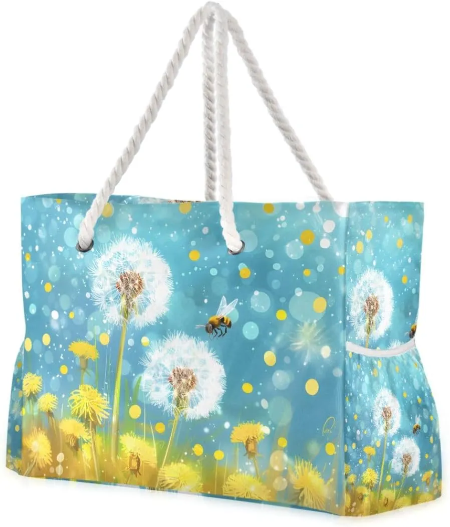 senya Large Beach Bags Totes Swim Canvas Tote Shoulder Bag Water Resistant Bags for Gym Travel Daily