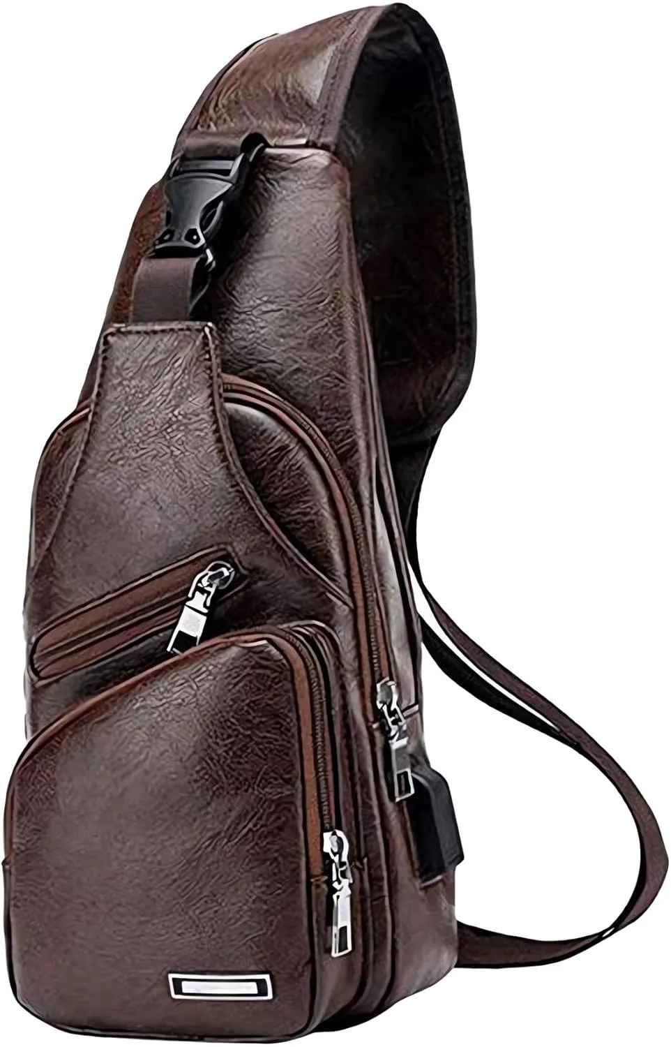 Seoky Rop Men's Sling Bag Small Chest Crossbody Shoulder Bag with USB Charging Port