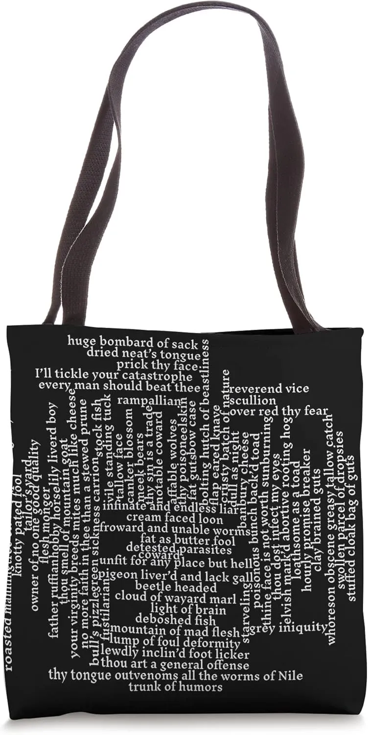 Shakespeare Insults Funny Shakespeare Quote Design Tote Bag