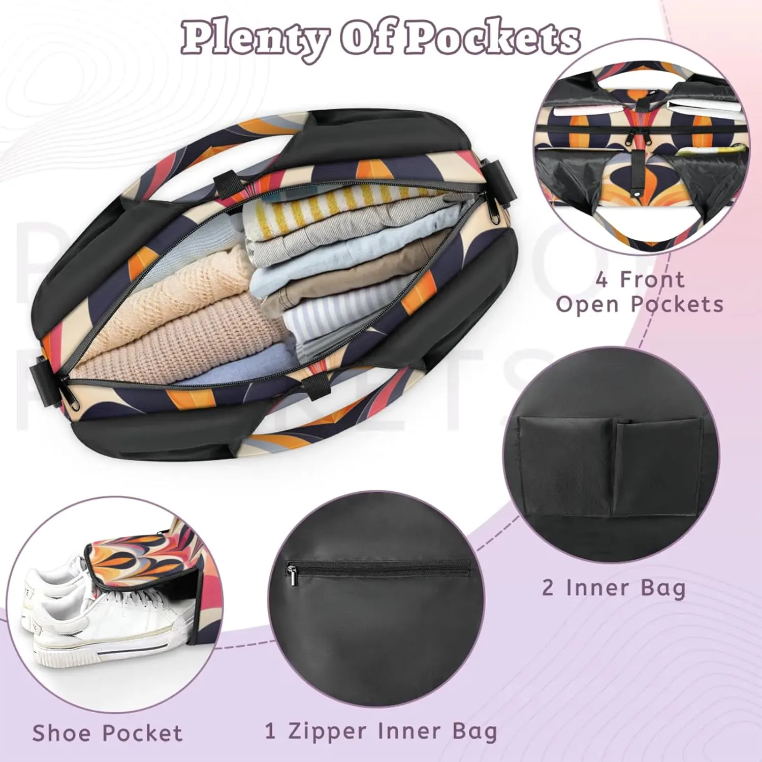 Shapes Paper Gym Bag Yoga Mat Tote for Women with Shoes Compartment Lightweight Duffle Travel Carrier Wet Dry Storage Pockets Adjustable Pilates Mats Shoulder Bags for Sport Swim