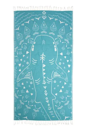 Shark Turquoise - Turkish Towel by Sun Drunk