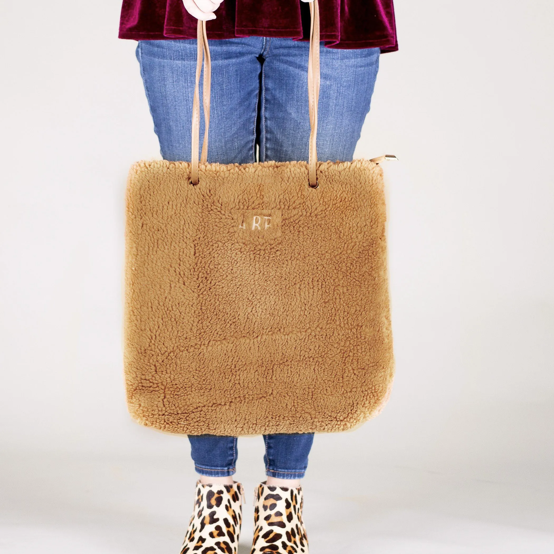 Sherpa Mini Monogram Handbag - Beige