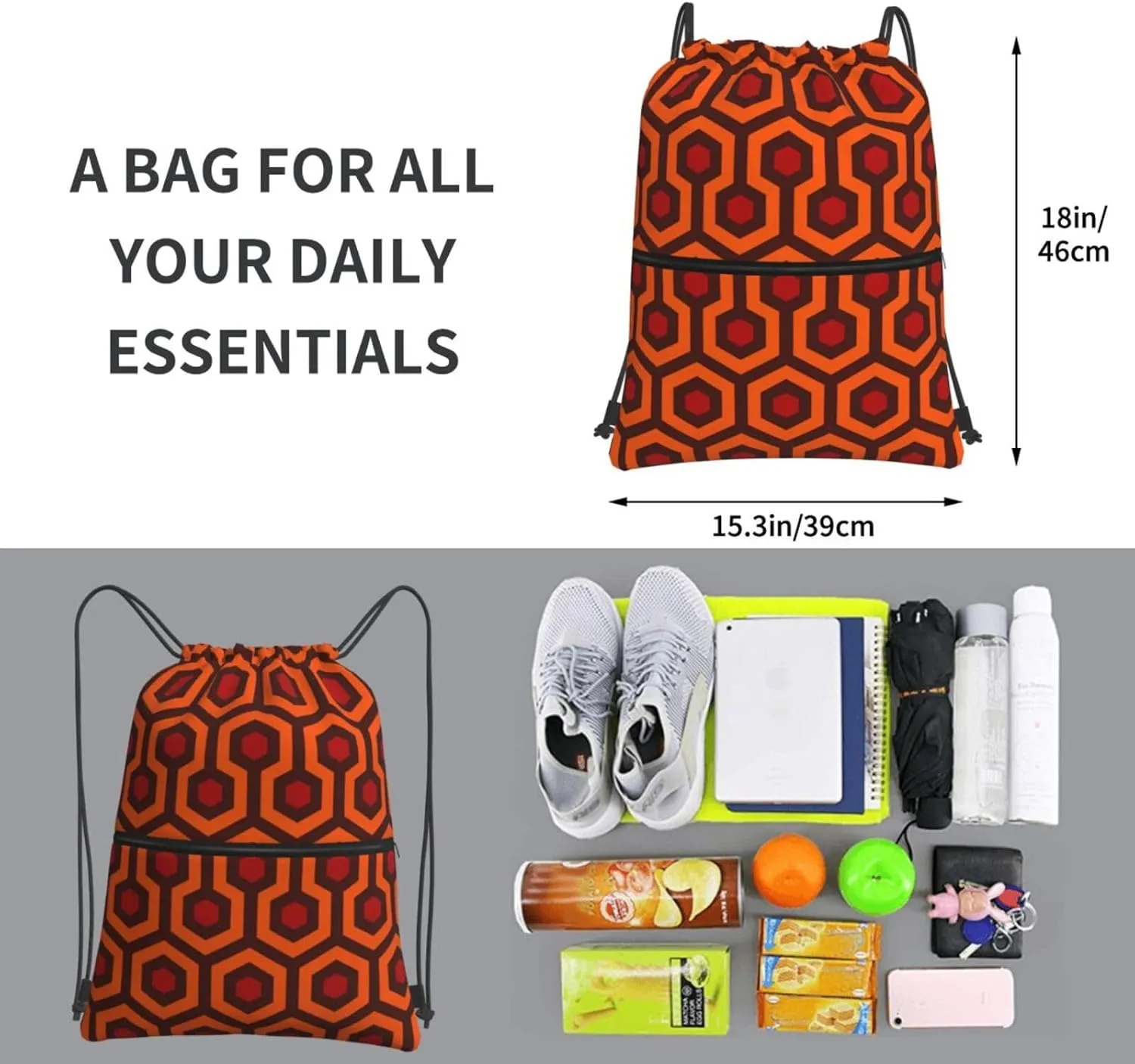 Shining Overlook Drawstring Backpack String Bag Sackpack Cinch For Gym Shopping Sport Yoga