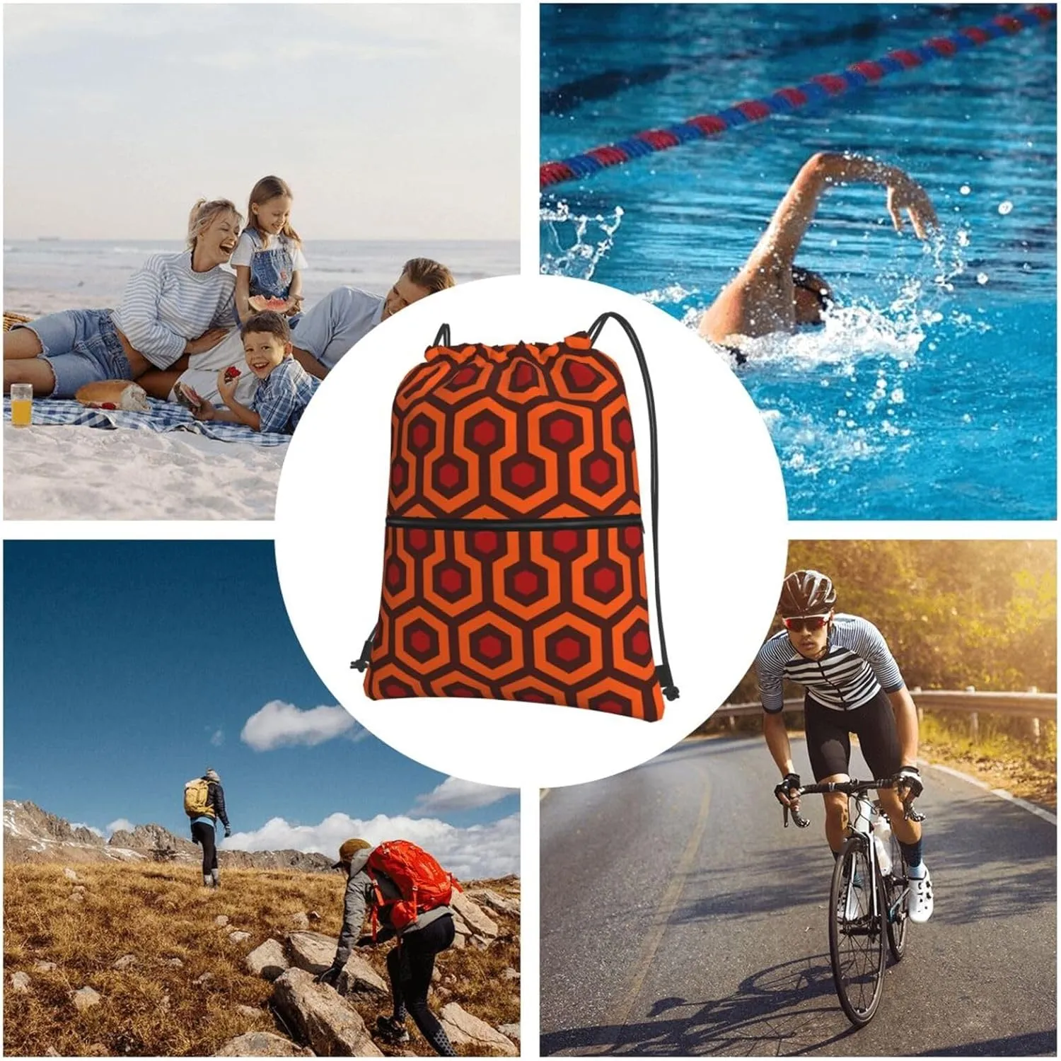 Shining Overlook Drawstring Backpack String Bag Sackpack Cinch For Gym Shopping Sport Yoga