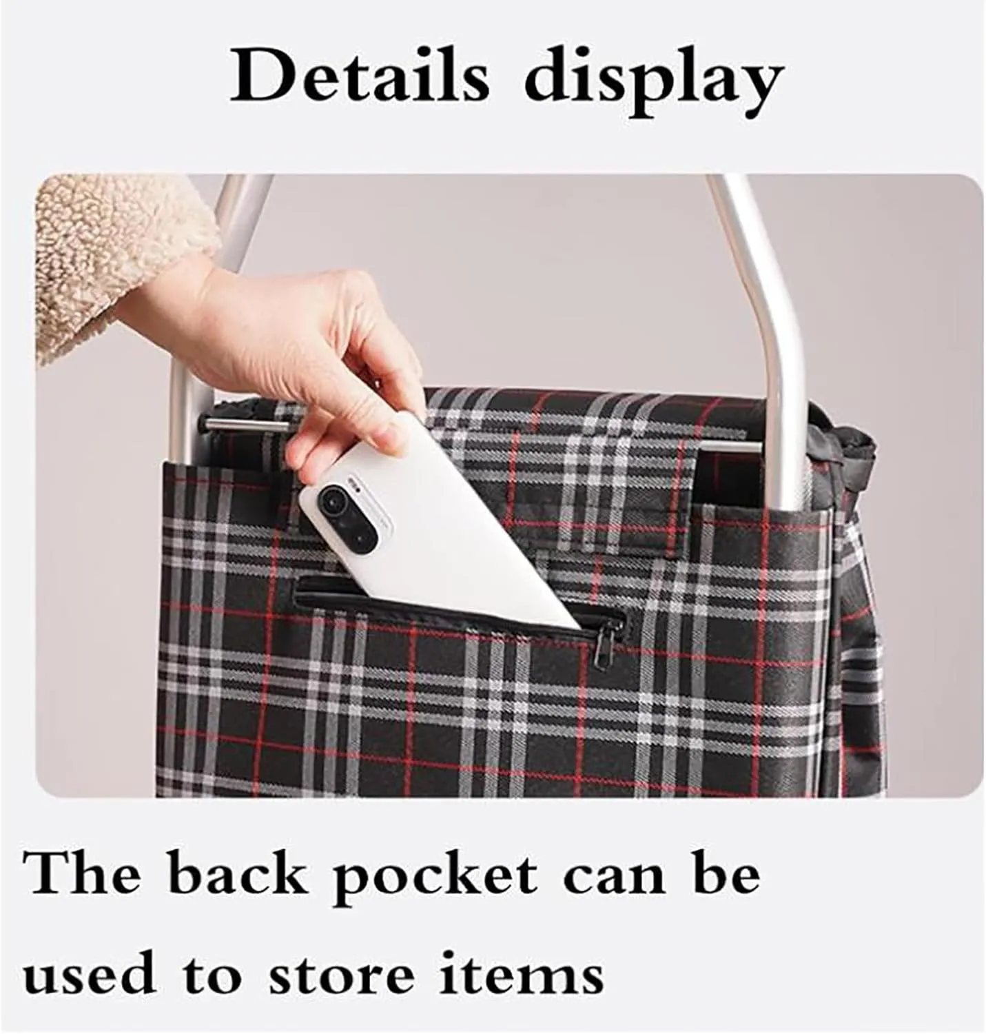 Shopping Cart Replacement Bag, Waterproof Oxford Cloth Replacement Bag, Shopping Trolley Replacement Bag with Side Pocket(E)