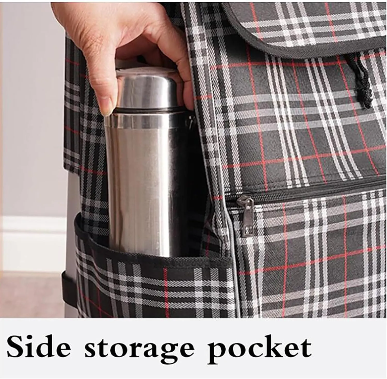 Shopping Cart Replacement Bag, Waterproof Oxford Cloth Replacement Bag, Shopping Trolley Replacement Bag with Side Pocket(E)