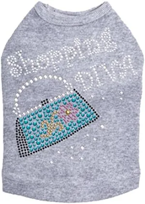 Shopping Diva with Handbag Dog Shirt XL Gray