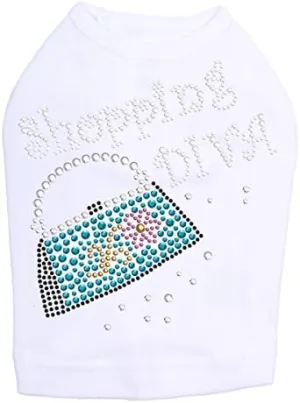 Shopping Diva with Handbag Dog Shirt XL White