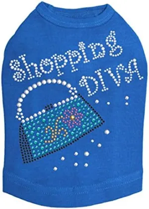 Shopping Diva with Handbag Dog Shirt XS Royal Blue