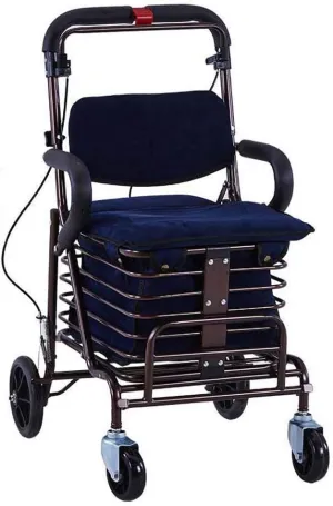 Shopping Trolley Carbon Steel Cart, Premium Folding Shopping Cart with Swivel Wheel and Flannel Bag Utility Old Trolley Four-Wheeled Walker Elderly Stroller