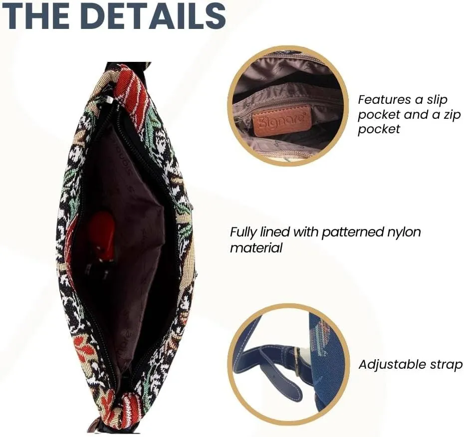 Signare Tapestry Crossbody Bag Sling Shoulder Purse for Women