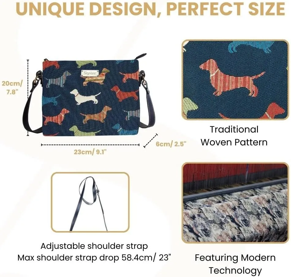 Signare Tapestry Crossbody Bag Sling Shoulder Purse for Women