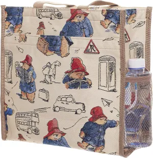 Signare Tapestry Shoulder Bag Shopping Tote for Women in Paddington Bear Design (SHOP-PADD)