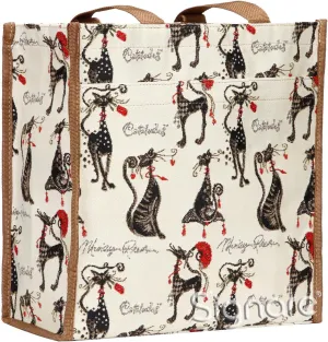 Signare Tapestry Shoulder Bag Shopping Tote Purse for Women with Marilyn Robertson Catitude (SHOP-CUDE)
