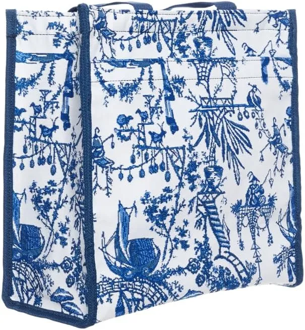 Signare Tapestry Shoulder Tote Shopping Bag for Women In Chinoiserie Design (SHOP-BM-CHINO)