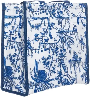 Signare Tapestry Shoulder Tote Shopping Bag for Women In Chinoiserie Design (SHOP-BM-CHINO)